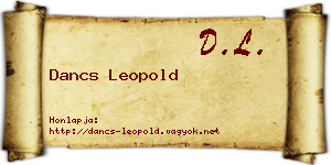 Dancs Leopold névjegykártya